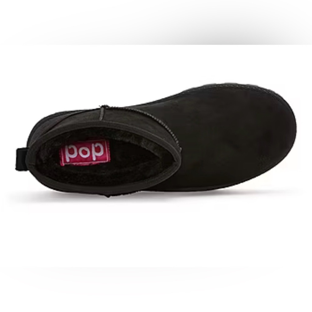 Pop Women’s Rhemmy Black Flat Heel Winter Boots - Picture 2 of 7